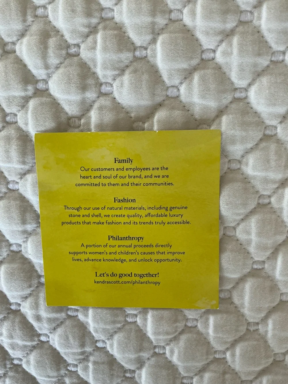 Kendra Scott Yellow Gift Bag with Cream Dust Pouch